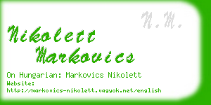 nikolett markovics business card